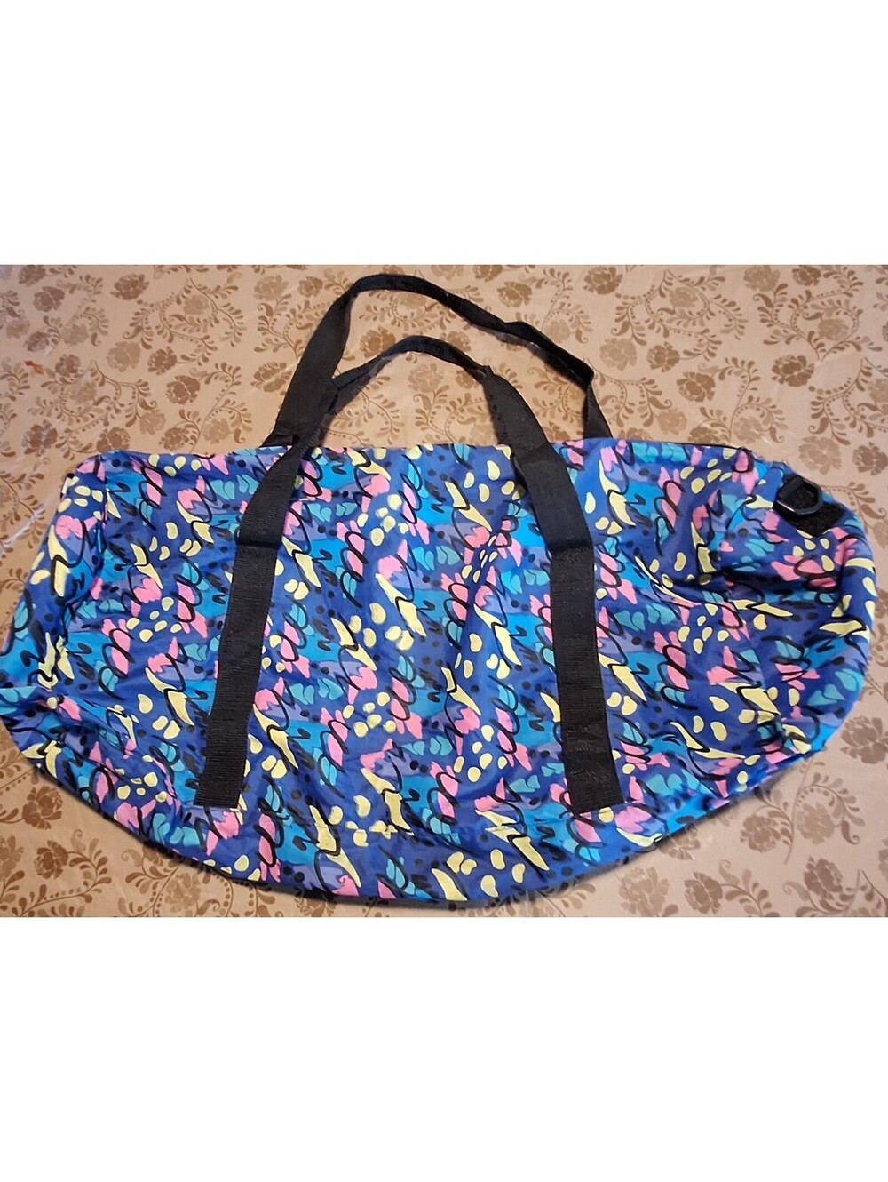 Vintage 80s/90s Multicolored Nylon Gym/Duffle Bag Made In Hong Kong